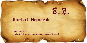 Bartal Nepomuk névjegykártya